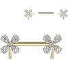Nipple Piercing leaf flower zirconia Push-In