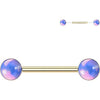 Nipple Piercing round iridescent stone Push-In