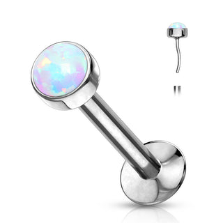 Labret Opale con incastonatura a coppa d´argento Push-In