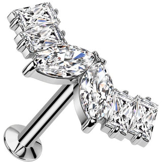 Labret zirconi taglio marquise taglio baguette Push-In