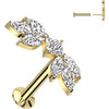 Labret falling leaves zirconia marquise cut Push-In