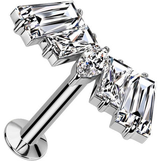 Labret ventaglio zirconi taglio marquise taglio baguette Push-In