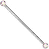 Titanium Industrial Barbell bezel setting zirconia Push-In