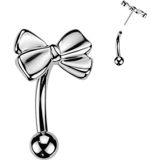 Titanium Curved Barbell ribbon Push-In