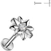 Titanium cubic zirconia center flower Push-In