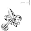 Titanium fleur de lis Push-In