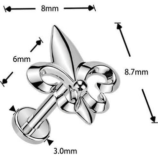 Titanium fleur de lis Push-In