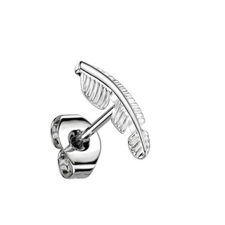 Titanium Stud Earring Feather Gold Silver