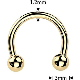 Titanium Horseshoe one fixed ball Push-In