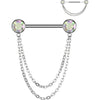 Titanio Piercing Capezzolo Sfera Zircone pendente Push-In