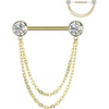 Titanio Piercing Capezzolo Sfera Zircone pendente Push-In