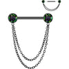 Titanio Piercing Capezzolo Sfera Zircone pendente Push-In