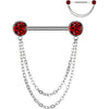 Titanio Piercing Capezzolo Sfera Zircone pendente Push-In