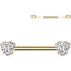 Titanium Nipple Piercing heart zirconia Push-In