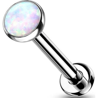 Titanio Labret Opale piatto e argento Push-In