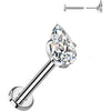 Titanium Labret teardrop zirconia Push-In