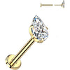 Titanium Labret teardrop zirconia Push-In