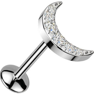 Titanium Labret moon zirconia Push-In