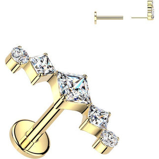 Titanium Labret zirconia cubic zirconia fan Push-In