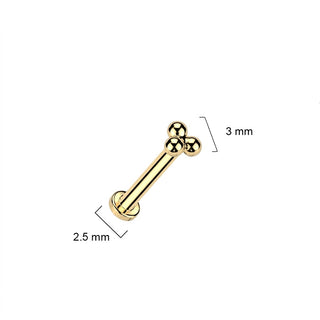 Titanium Labret Triangle Ball Push-In