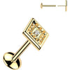Titanium Labret diamond shape zirconia Push-In