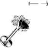 Titanium Labret paw zirconia Push-In