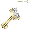 Titanium Labret rectangle zirconia Push-In