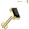 Titanium Labret rectangle zirconia Push-In