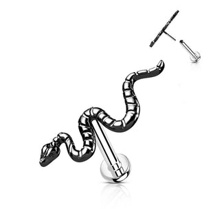 Titanio Labret Serpente Oro Push-In