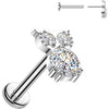 Titanium Labret zirconia owl Push-In