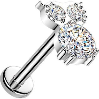 Titanium Labret zirconia owl Push-In