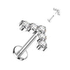 Titanium Labret L-shape 5 Zirconia Push-In