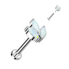 Titanium Labret Marquise Cut Zirconia Push-In