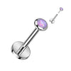 Titanium Labret Zirconia Opal Push-In