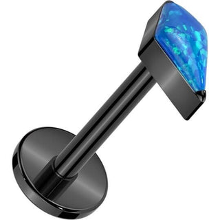 Titanio Labret taglio diamante zircone opale pietra naturale Push-In