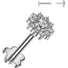 Titanium Labret flower zirconia Push-In