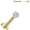 Titanium Labret prong set zirconia Push-In