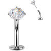 Titanium Belly Button Piercing zirconia Push-In