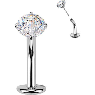 Titanium Belly Button Piercing zirconia Push-In