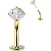 Titanium Belly Button Piercing zirconia Push-In