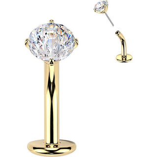 Titanium Belly Button Piercing zirconia Push-In