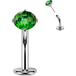 Titanium Belly Button Piercing zirconia Push-In