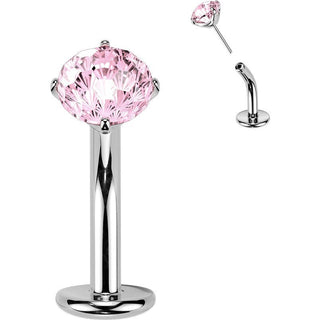 Titanium Belly Button Piercing zirconia Push-In