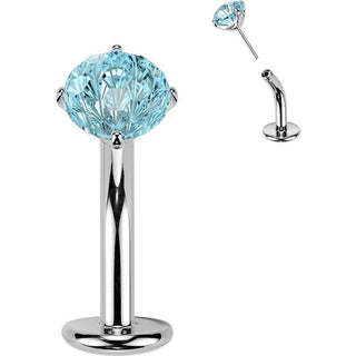 Titanium Belly Button Piercing zirconia Push-In