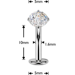 Titanium Belly Button Piercing zirconia Push-In