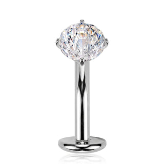 Titanium Belly Button Piercing zirconia Push-In