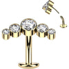 Titanium Belly Button Piercing 5 Zirconia Silver Push-In