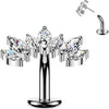 Titanium Belly Button Piercing 7 marquise zirconia curve Push-In