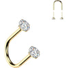 Titanium Horseshoe U Hoop Prong Setting Zirconia Push-In