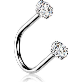 Titanium Horseshoe U Hoop Prong Setting Zirconia Push-In